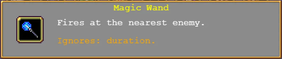 Vampire Survivors Waffe Magic Wand